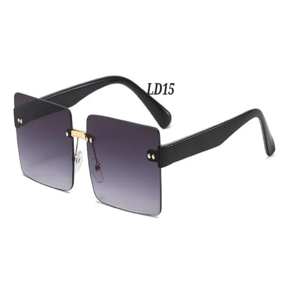 Unisex Fashion Sunglasses, Rimless Vintage Square Sunglasses
